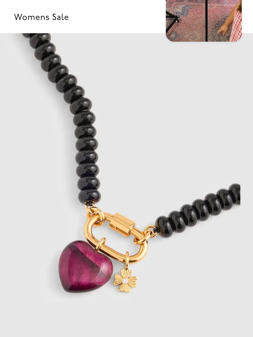 Madewell Semiprecious Beaded Carabiner Charm Necklace